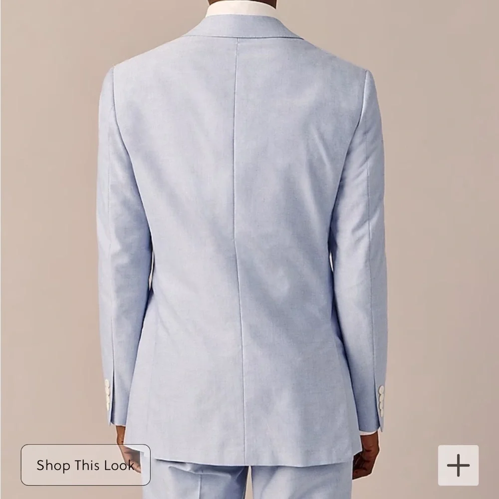 J crew light blue Ludlow Slim-fit suit jacket in Portuguese cotton oxford